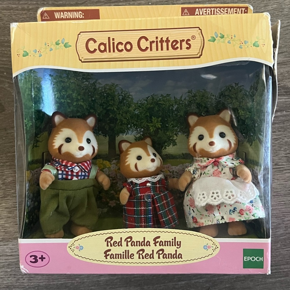 Calico critter red panda family set of three